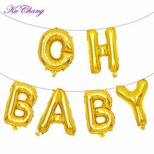 Load image into Gallery viewer, Rose Gold Foil Phrase Balloons Oh Baby