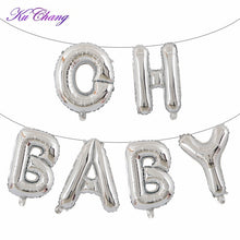 Load image into Gallery viewer, Rose Gold Foil Phrase Balloons Oh Baby