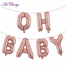 Load image into Gallery viewer, Rose Gold Foil Phrase Balloons Oh Baby