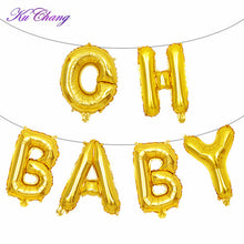 Load image into Gallery viewer, Rose Gold Foil Phrase Balloons Oh Baby