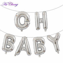 Load image into Gallery viewer, Rose Gold Foil Phrase Balloons Oh Baby