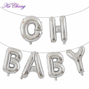 Rose Gold Foil Phrase Balloons Oh Baby